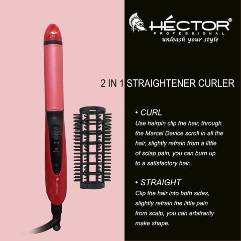 Hector Professional 2 in 1 Hair Beauty Set - Curler & Straightener