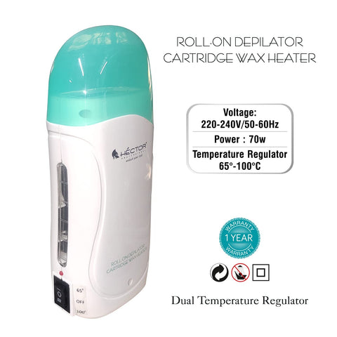Hector Professional Roll On Depilator Cartridge Wax Heater with Dual Temperature Regulator Plus Series I Wax Warmer