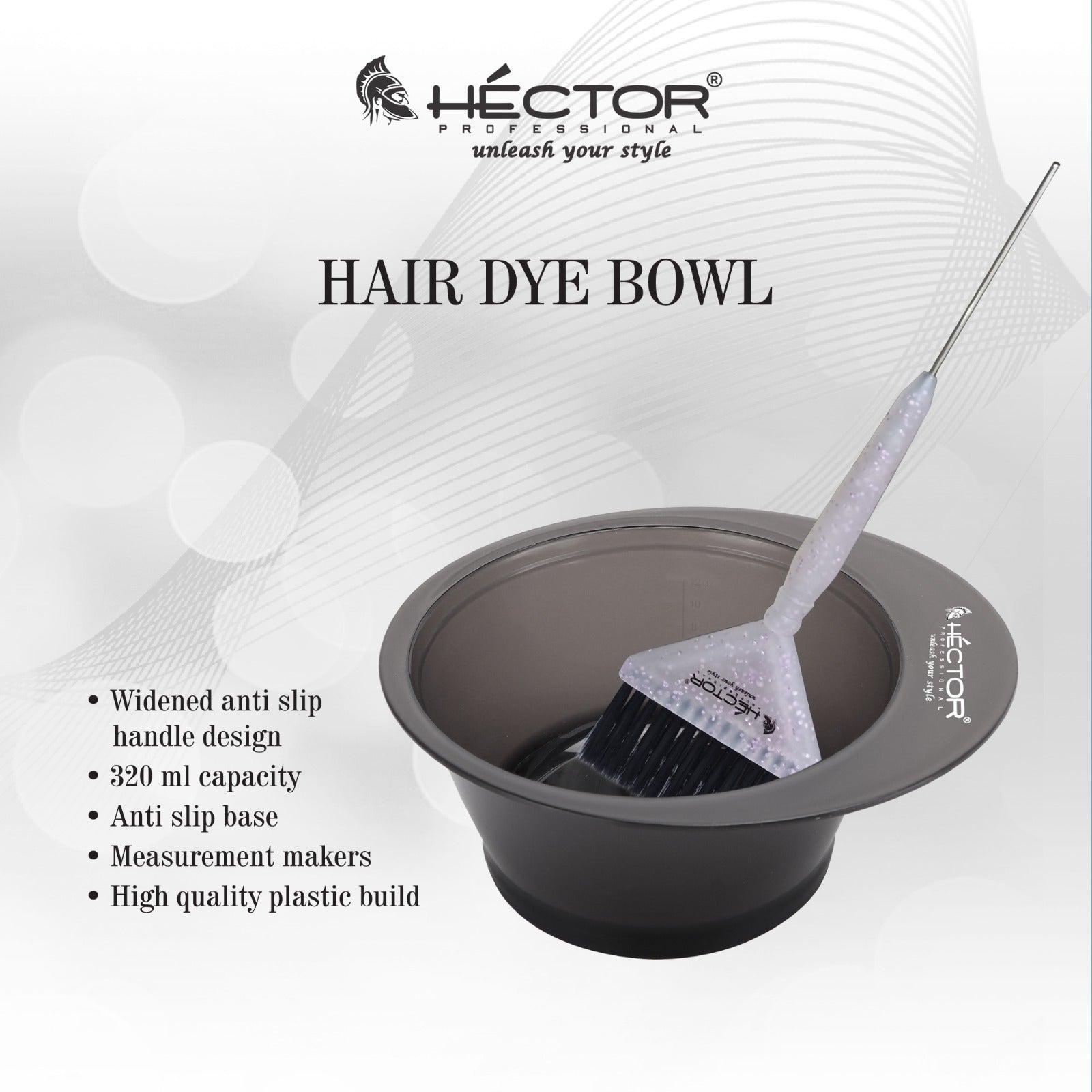 Hector Professional Hair Dye Brush and Bowl Set | Salon Hair Colour Mixing Dyeing Kit | Hair Dye Coloring Tools | Hair Tinting Set