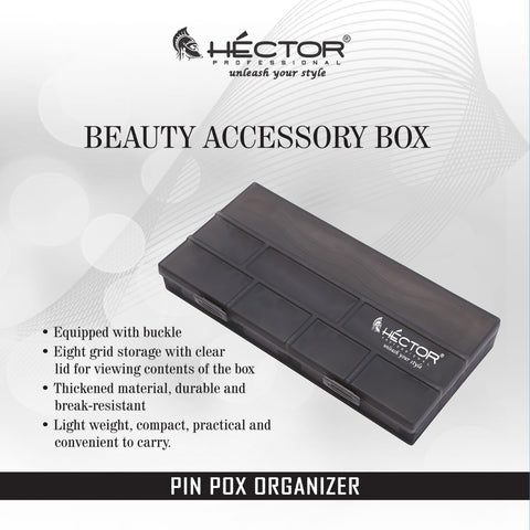 Hector Professional 8 Cells Hair Styling Accessories / Pins Organizer Scissors, Comb, Hairpin Storage Box