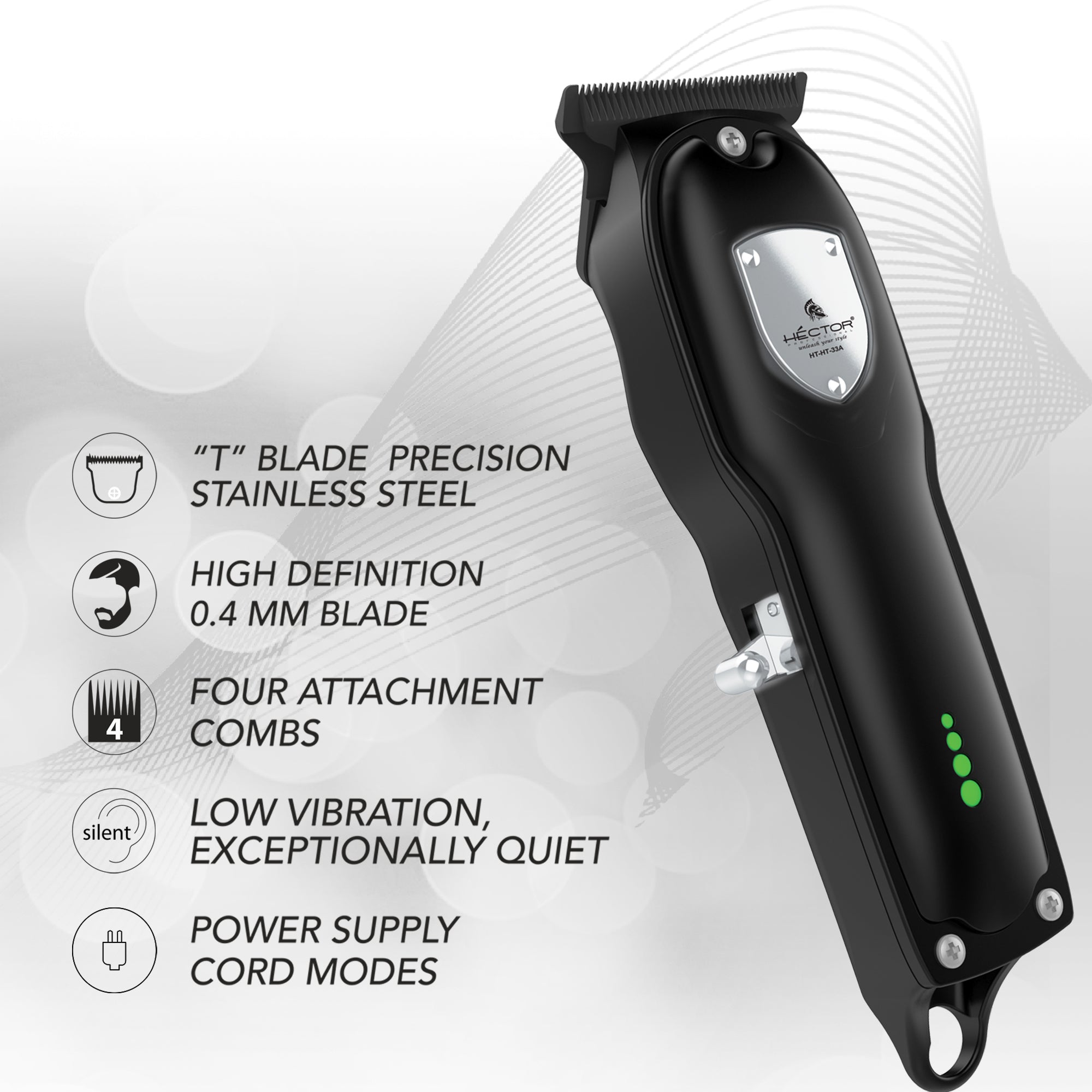 Hector Z Revolution Professional Hair Trimmer with ZERO CUT Technology for Men | T-Blade for upto 0.4 MM Precision | Rechargable & Skin Friendly | Metal Housing | Low Vibrations