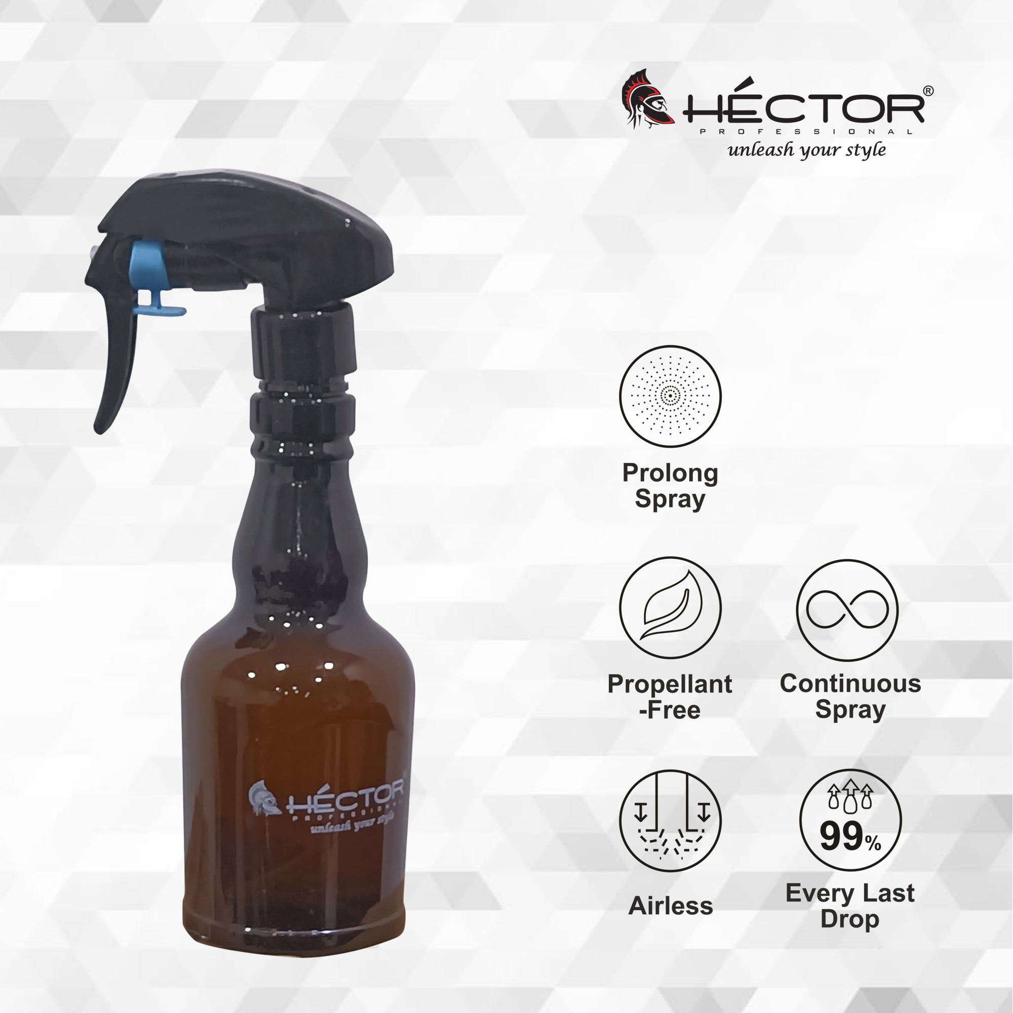 HECTOR Mist Spray Water Bottle For Hairstyling | Salon Use | Ironing | Plant Misting | Gadget & Car Cleaning | Dispensing Sanitizer | 280 ML Empty Bottle For Salon & Home | Pack of 2 Bottles