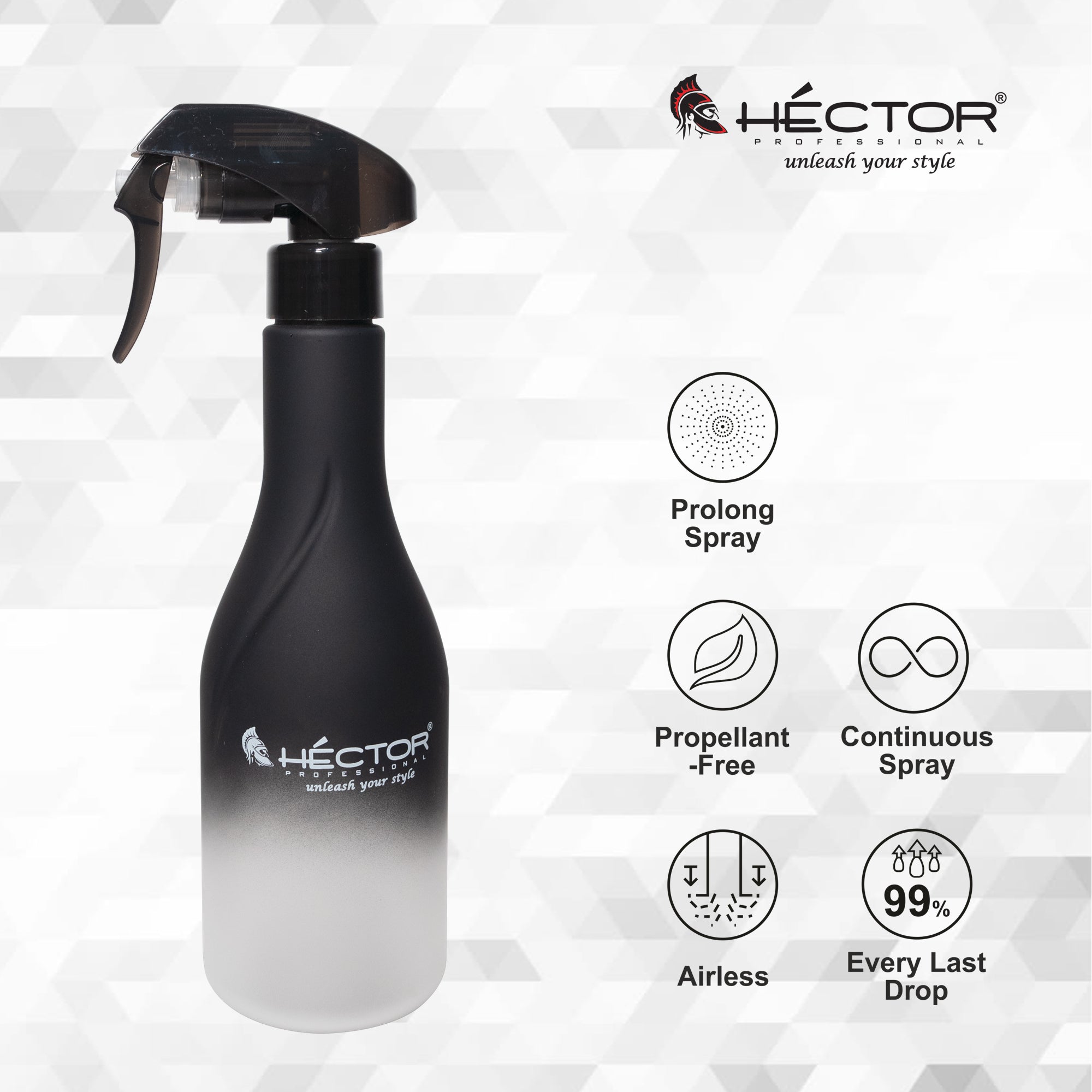 HECTOR Mist Spray Water Bottle For Hairstyling | Salon Use | Ironing | Plant Misting | Gadget & Car Cleaning | Dispensing Sanitizer | 300 ML Empty Bottle For Salon & Home | Pack of 2 Bottles