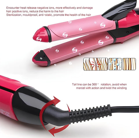 Professional 2 in 1 straightener and curler best sale