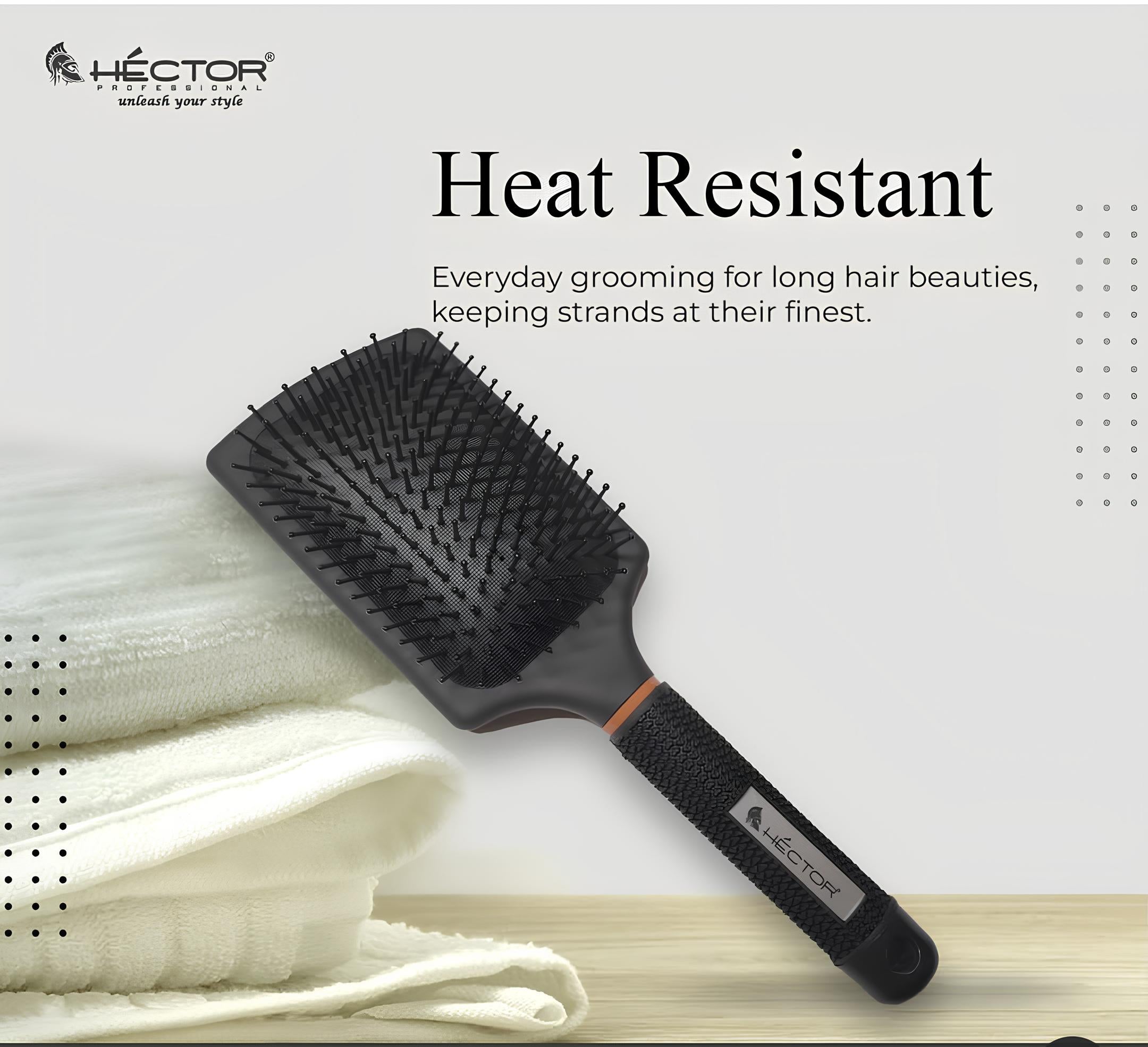 Hector Professional Paddle Brush for Salon/Home use