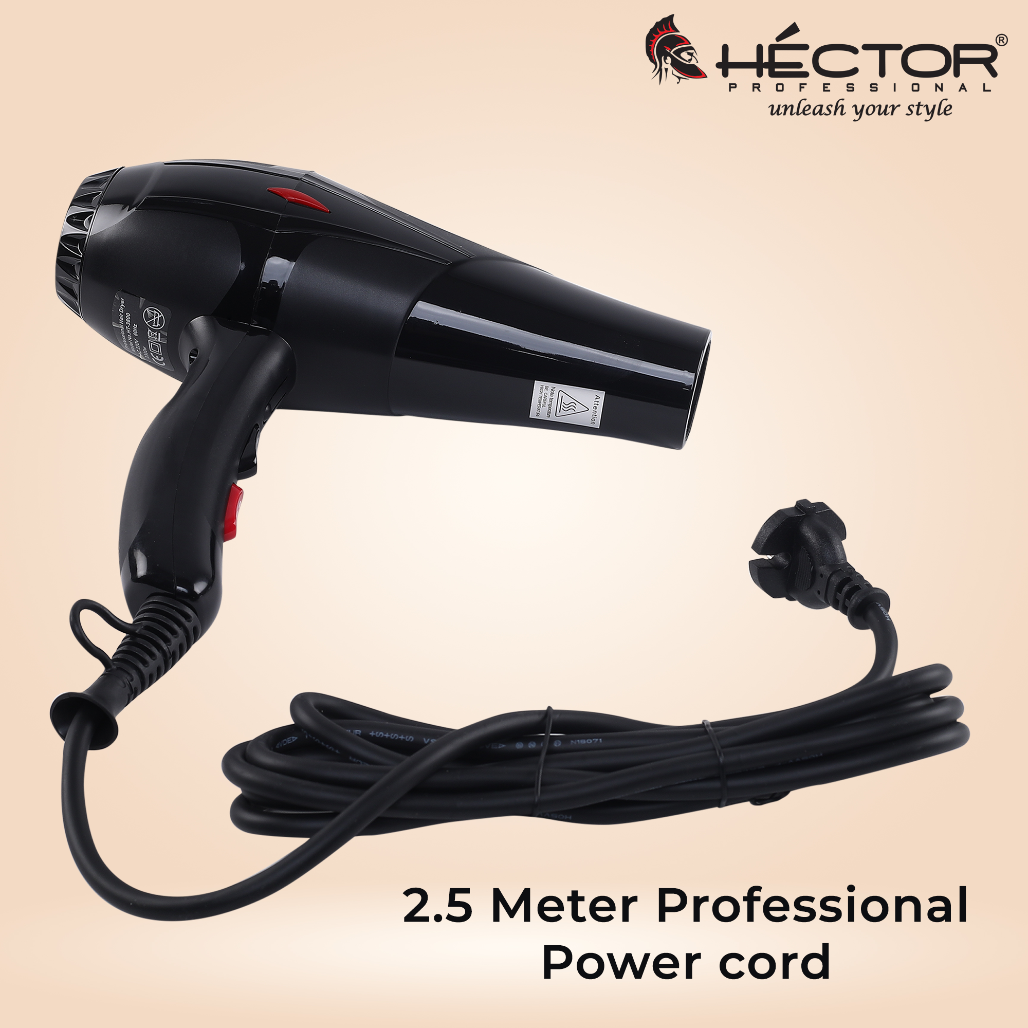 Hector Professional 2300 W Hair Dryer for Personal & Salon use - Just Black