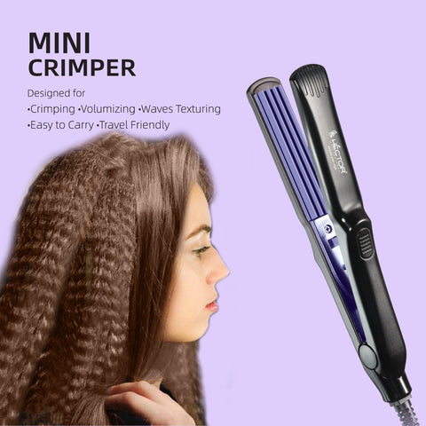 HECTOR Professional Mini Hair Crimper With Quick Heat up Volumizing Waves Texturing Crimping Machine Hair Styling Tools Salon Finish For Women