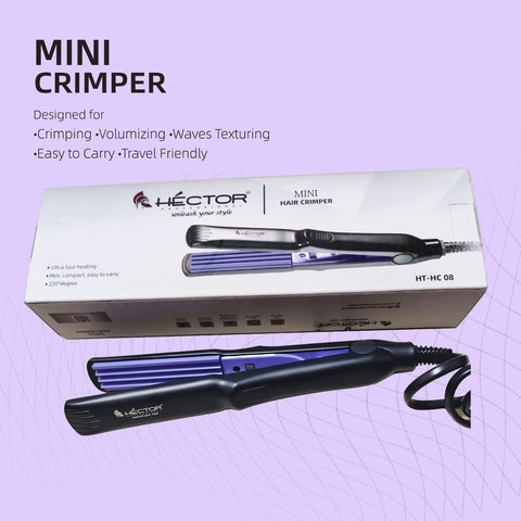 HECTOR Professional Mini Hair Crimper With Quick Heat up Volumizing Waves Texturing Crimping Machine Hair Styling Tools Salon Finish For Women