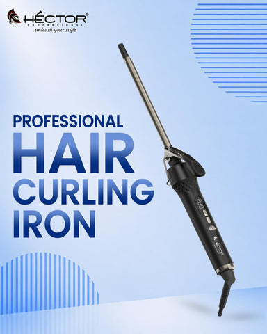 Hector Professional Hair Curling Iron 19MM | Nano Titanium Barrel | Digital Temperature Display Up to 220°C | Salon Style Curls for All Hair Types