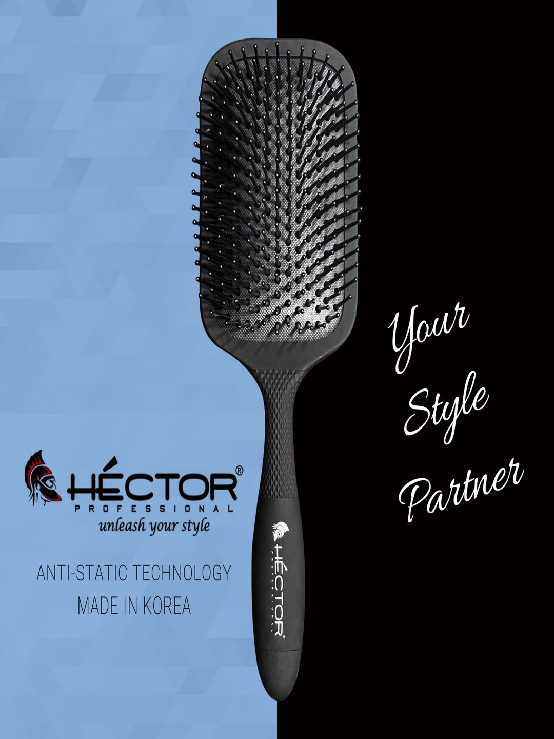 Hector Professional Paddle Brush for Salon/Home Use, Heat Proof, Anti-Static Technology