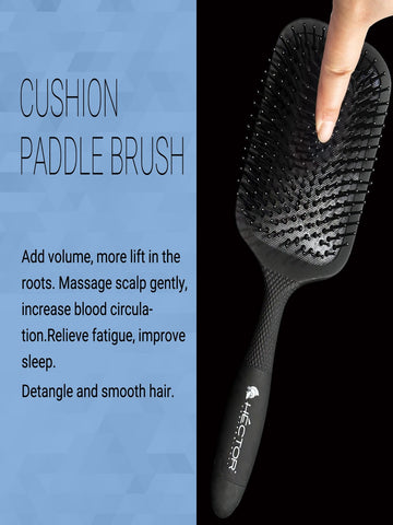 Hector Professional Paddle Brush for Salon/Home Use, Heat Proof, Anti-Static Technology