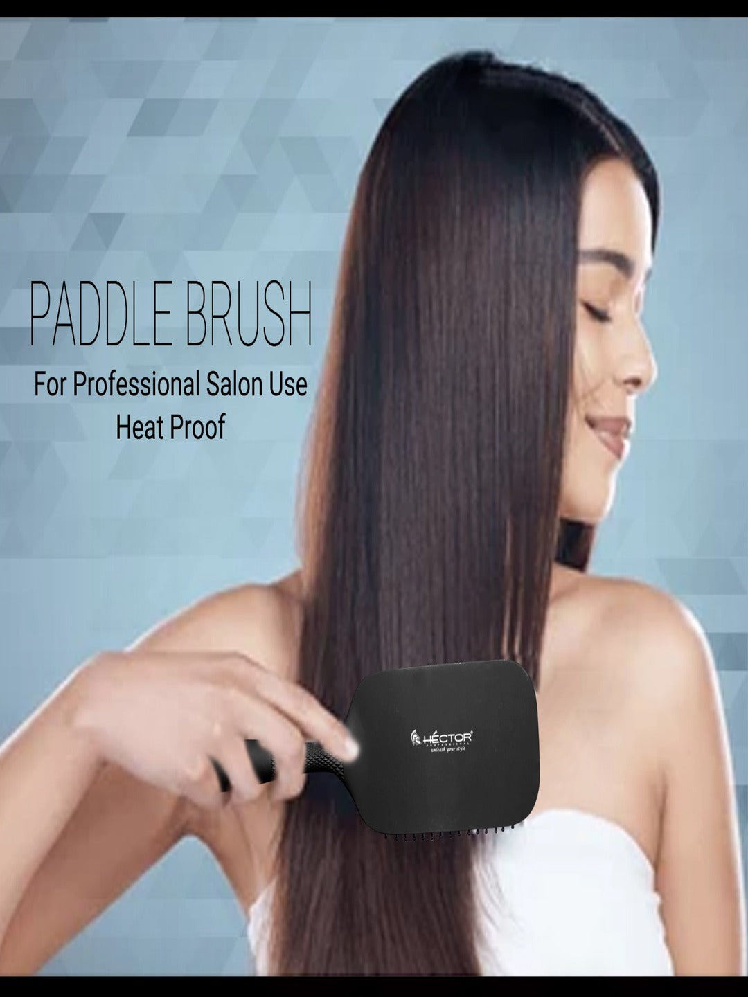 Hector Professional Paddle Brush for Salon/Home Use, Heat Proof, Anti-Static Technology
