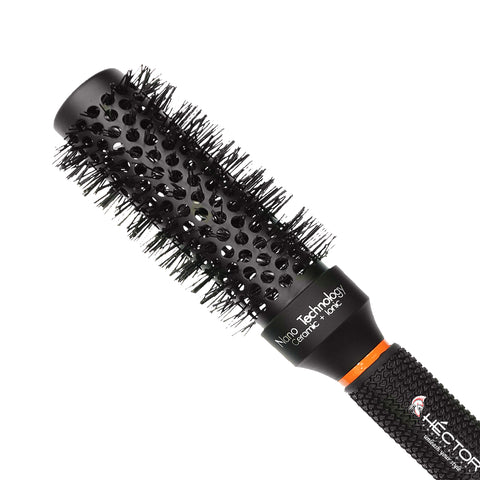 Hector Professional Heat Resistant Nylon Bristles Round Brush  32 MM  For Professional Salon/Home Use  Anti Static Technology