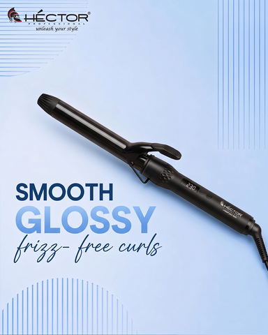 Hector Professional Hair Curling Iron 32MM | Nano Titanium Barrel | Digital Temperature Display Up to 220°C | Salon Style Curls for All Hair Types