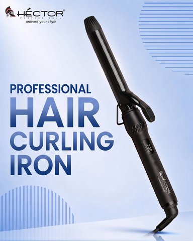 Hector Professional Hair Curling Iron 32MM | Nano Titanium Barrel | Digital Temperature Display Up to 220°C | Salon Style Curls for All Hair Types